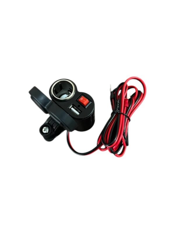 cargador encendedor moto con puerto usb + tecla on/off