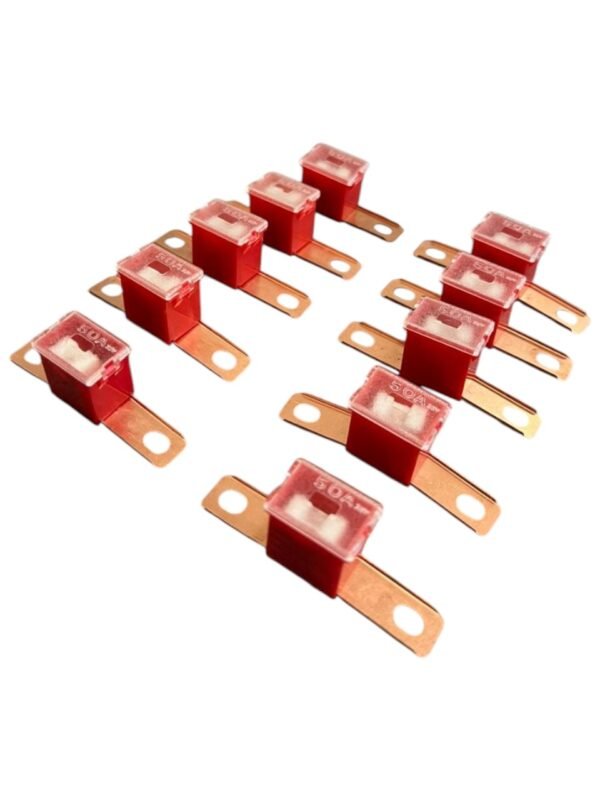 pack fusible link muela macho doble oreja 50 amp rojo x 10 unidades