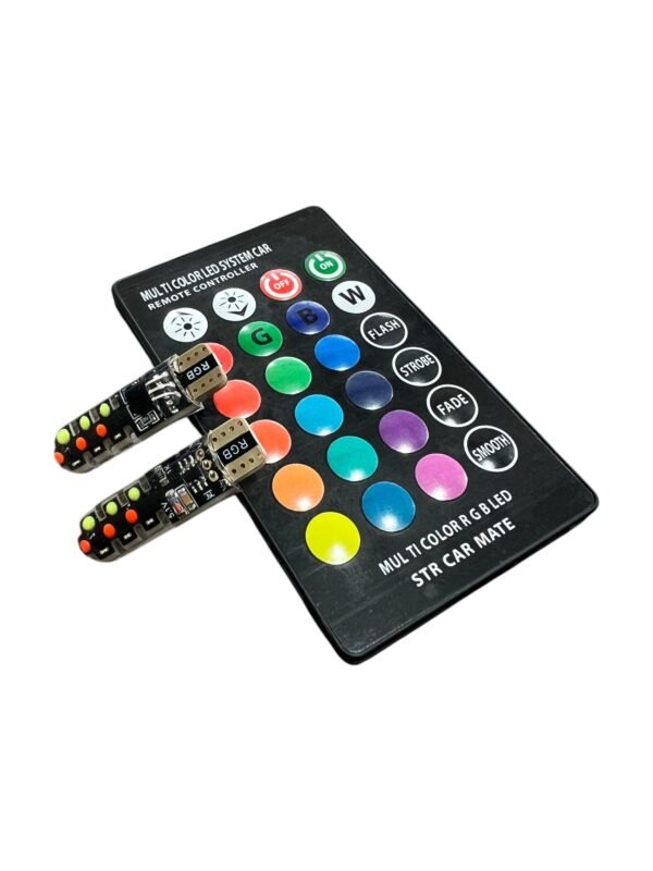 led t10 rgb con control remoto luz posiciÓn colores auto 12v