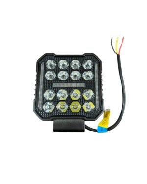 faro led cuadrado 16 leds, 12/24v (luz blanca+drl)