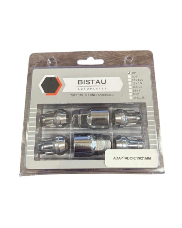 TUERCAS BULONES ANTIRROBO REFORZADAS 1/2 ADAPTADOR 19/21MM