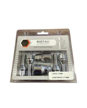 TUERCAS BULONES ANTIRROBO REFORZADAS 12MM X 1,25 LARGO: 27MM ADAPTADOR 17/19MM