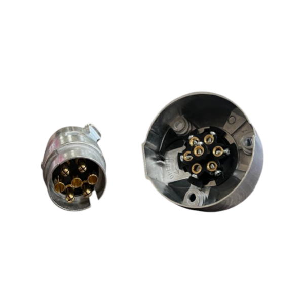 FICHA CONECTOR TRAILER ACOPLADO ALUMINIO 7 VÍAS MACHO HEMBRA