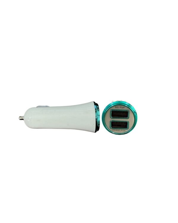 CARGADOR AUTO DOBLE USB (BLANCO)