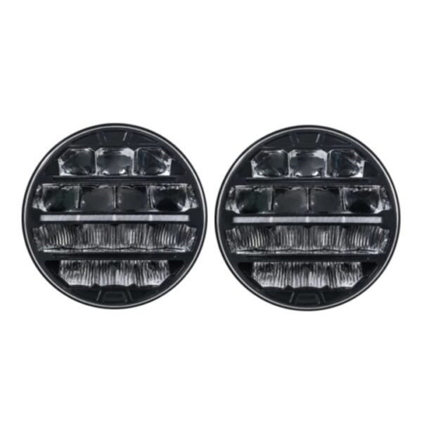 KIT X2 FARO LED REDONDO 9 PULGADAS DRL BLANCO + ÁMBAR 106W 12/24V